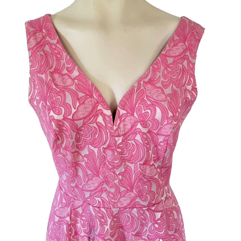 Maeve Pink Floral V-Neck Fit-and-Flare Dress - Picture 5 of 11